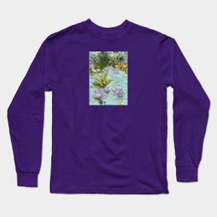 Lavender Hippos in the Jungle of Peace Long Sleeve T-Shirt